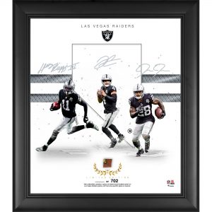 Las Vegas Raiders Framed 15″ x 17″ Collage with a Piece of Game Used Football – Limited Edition of 702